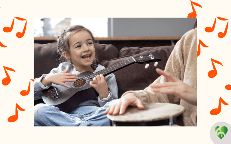 Música No Desenvolvimento Infantil. Fotografia Vertical Interior